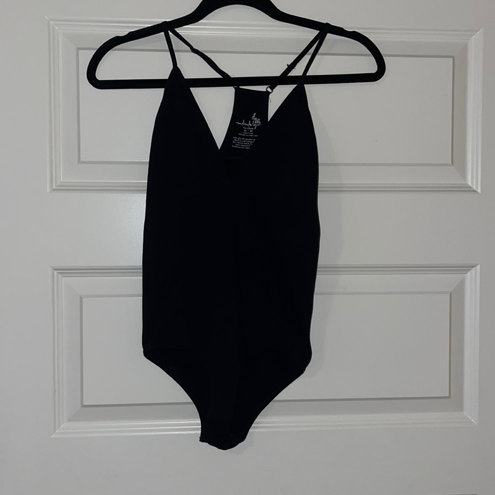 Free People Intimacy Black Bodysuit